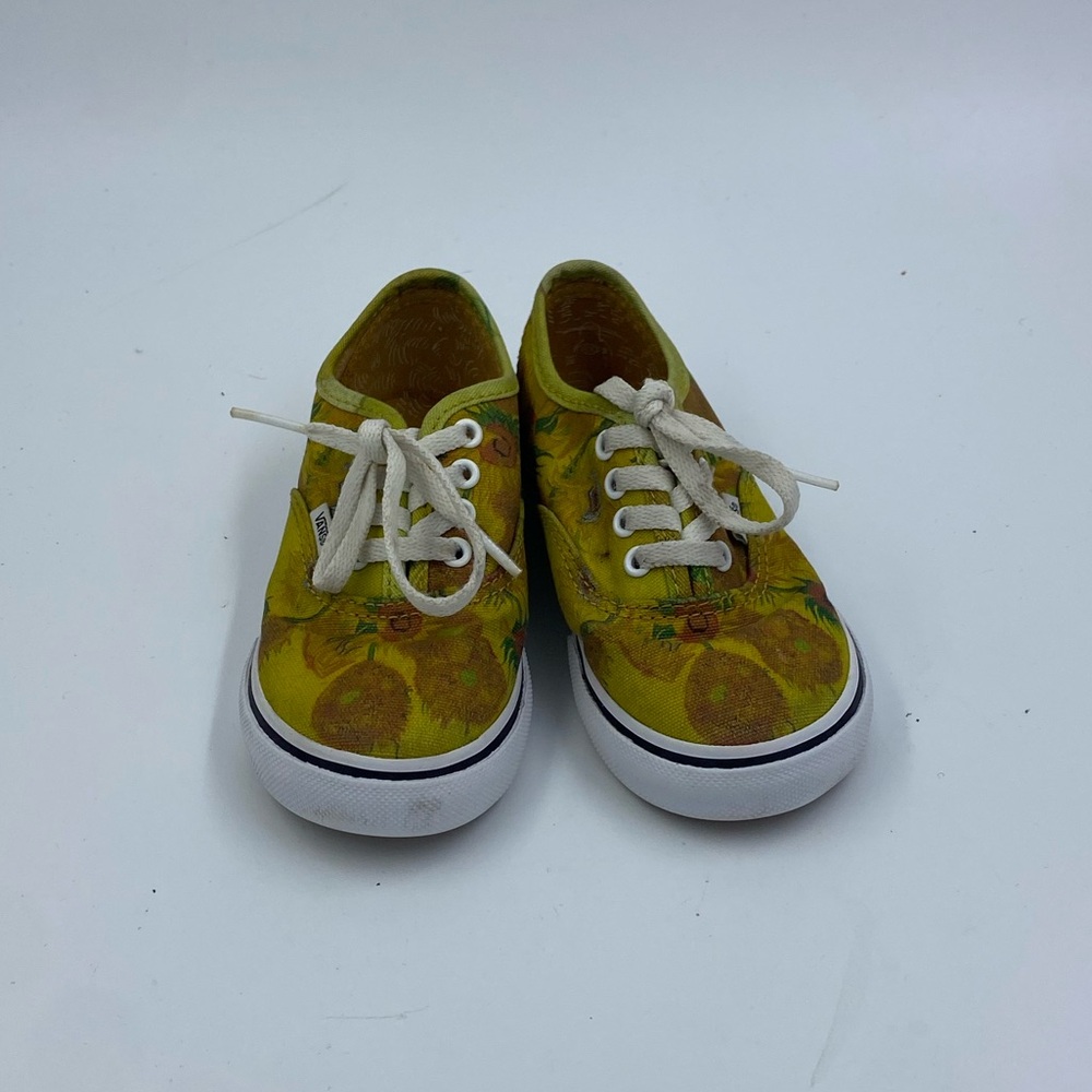 Vans yellow flower authentic toddle size 8 - Picture 2 of 6